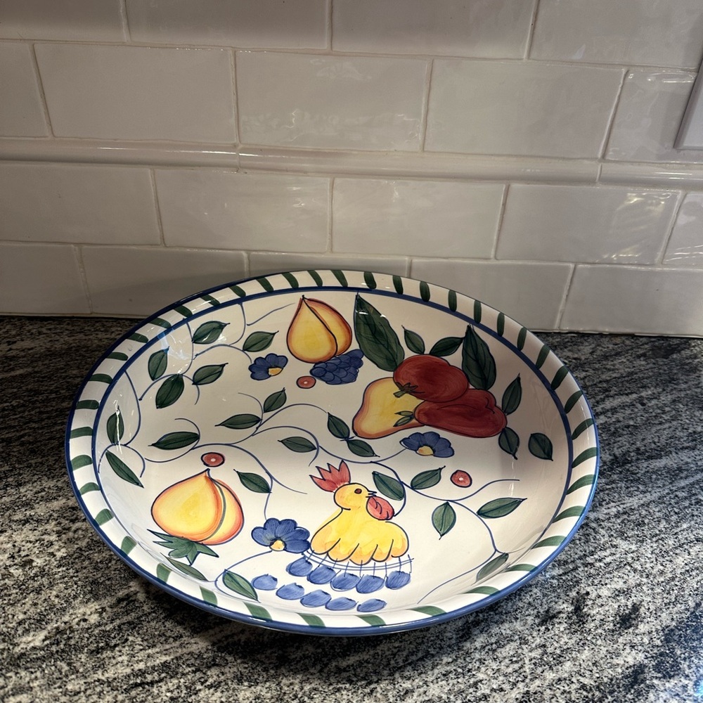 Rooster & Fruit by BAUM BROTHERS 13.5’’ Serving Bowl